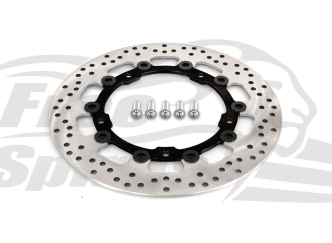 Free Spirits OEM Replacement Front Brake Rotor Kit In Black 300mm With Pads For Brembo Kits For Harley Davidson 2014-2023 Touring Models (203508HK)