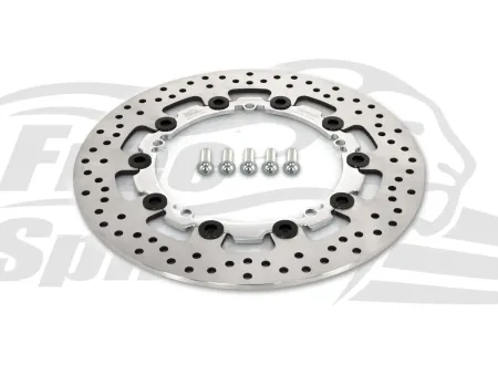 Free Spirits OEM Replacement Front Brake Rotor In Chrome 300mm With Pads For Harley Davidson 2008-Up Dyna Models (203509BC)