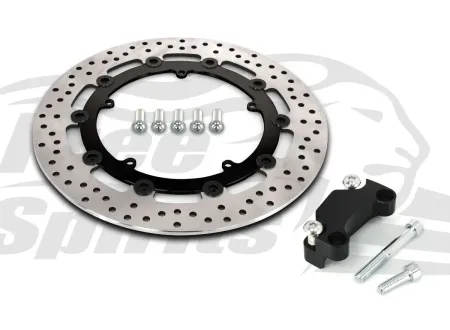 Free Spirits Front Brake Rotor Kit In Black 320mm With Pads For Harley Davidson 2008-2016 Dyna Models With Cast Wheels (203715BK)