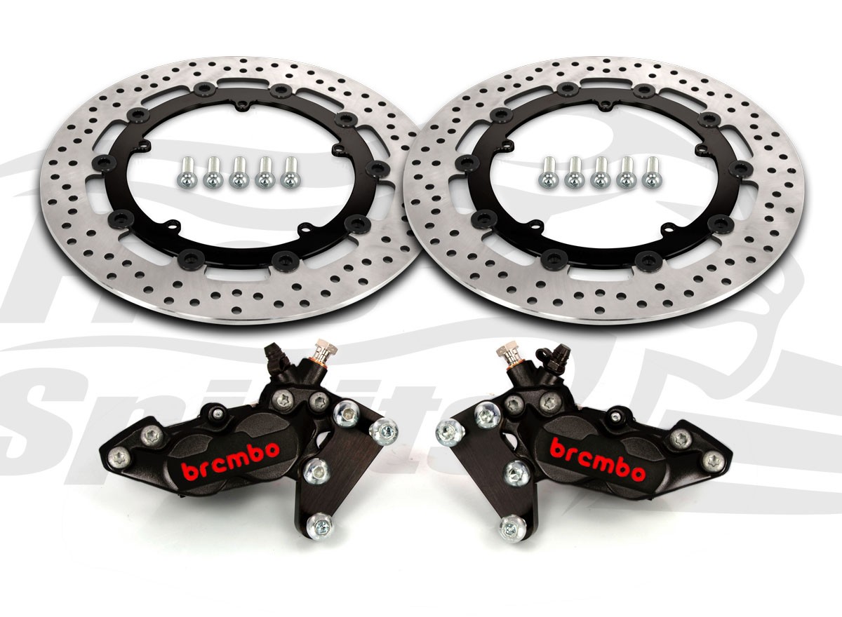 Free Spirits Bolt In Kit With 4 Piston Black Calipers & Black Rotors
