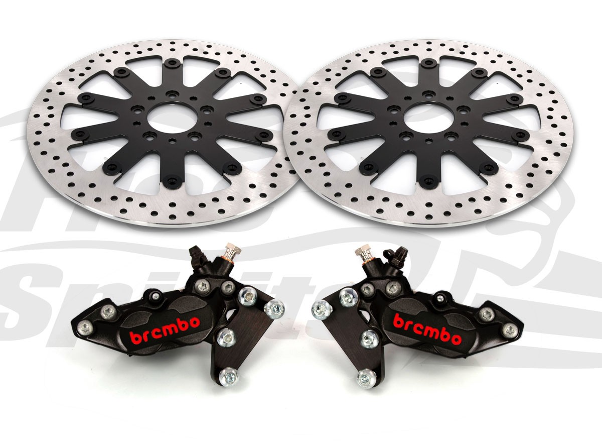 HARLEY DAVIDSON BLACK CHROME CALIPER BODY BOLT SET FOR BREMBO BRAKES 