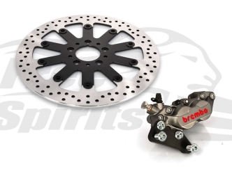Free Spirits 4 Piston Caliper Kit In Titanium With Rotor 320mm For Harley Davidson 2000-Up Models With Single Disc (203916TK)