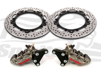 Free Spirits Bolt-in Upgrade Braking Kit With 4 Piston Titanium Calipers & Rotors 320mm For Triumph Trident 660 Models (303815T)