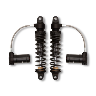 Progressive Suspension 970 Series 13 Inch Heavy Duty Shocks With Remote Reservoir in Black Finish For 1980-2021 FLT/Touring Models (970-2002B)
