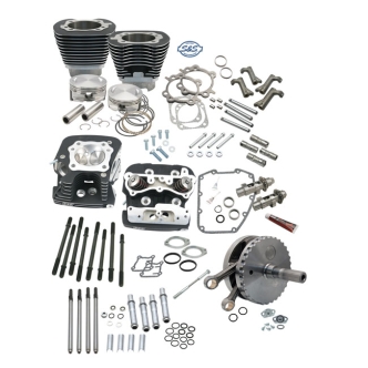 S&S 124 Inch Hot Setup Kit With Silver Heads Finish For 2006-2017 Dyna, 2007-2016 Touring (Excluding Twin-Cooled) Models (ARM360565)