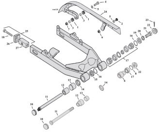 Swingarm Components For 1991-2017 HD Dyna Models (000249)