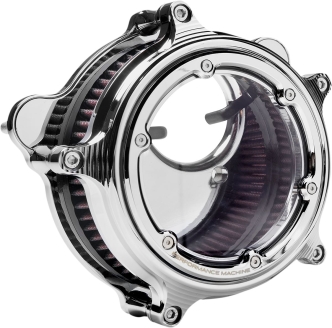 Performance Machine Vision Air Cleaner In Chrome For Harley Davidson CV Carb, 1993-2006 All Big Twin Delphi Injected 2001-2015 Softail, 2004-2017 Dyna (Excluding 2017 FXDLS), 2002-2007 Touring Models (0206-2157-CH)