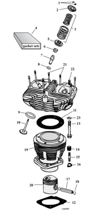 Motorcycle Cylinder & Cylinder Head Parts For 1966-1984 Shovelhead Models (000757)