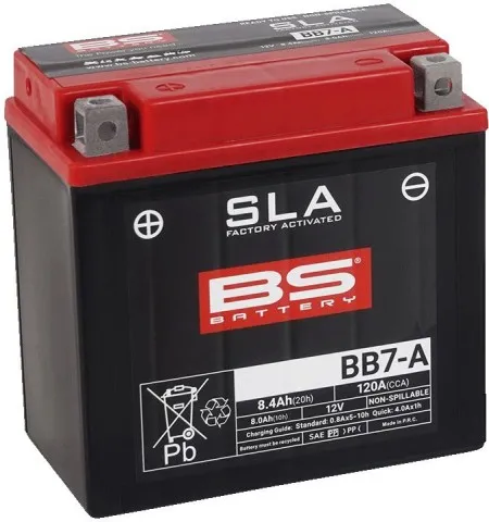 BS Battery BB7-A AGM Battery 120 CCA For 1973-1977 XLCH 1000 Sportster Models (300850)