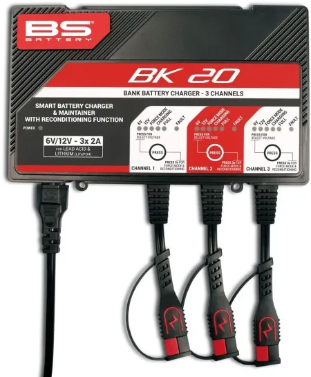 BS Battery SMART Bank Battery Charger and Maintainer with Reconditioning Function BK20 12V 3X2A (700547)