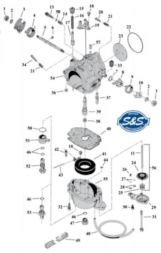 Motorcycle S&S Super E/G Carburetor Replacement Parts (000848)