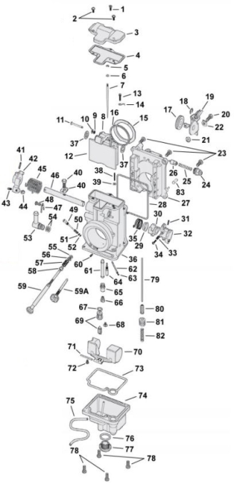 Motorcycle Mikuni HSR 42/45/48 Carburetor Replacement Parts (000852)