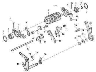 Motorcycle Transmission Shifter Gear Parts For 2000-2006 5-Speed HD Softail, 2001-2005 5-Speed HD Dyna & 2001-2006 5-Speed HD Touring Models (000958)