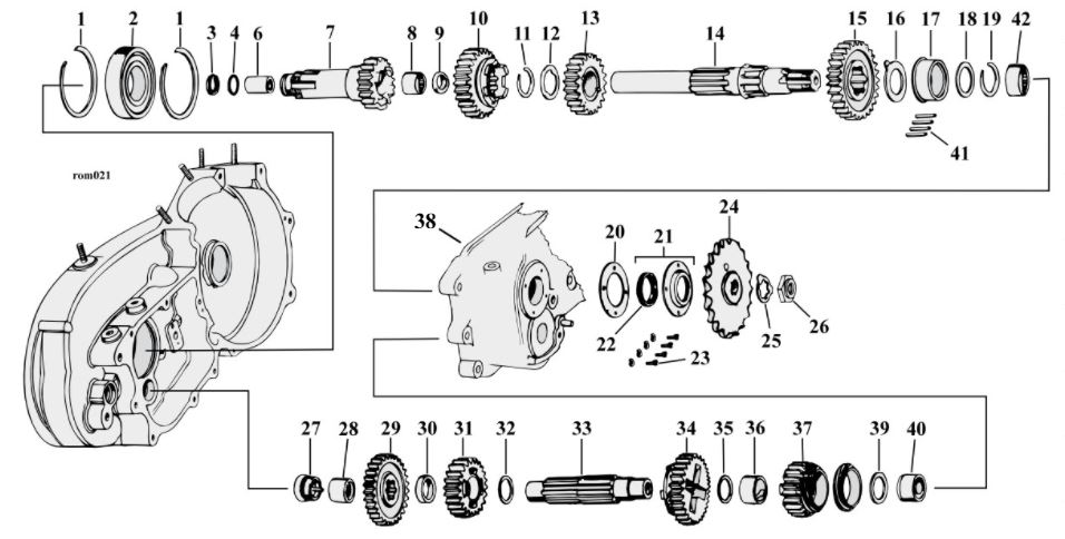 Motorcycle Transmission Gear Parts For 1952-1990 4-Speed HD Sportster & KH  Models (000988) | ARH Custom USA