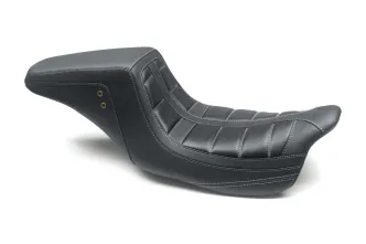 Mustang Squareback Tuck & Roll One-Piece 2-Up Seat in Black For 2008-2023 Touring Models (75239GM)