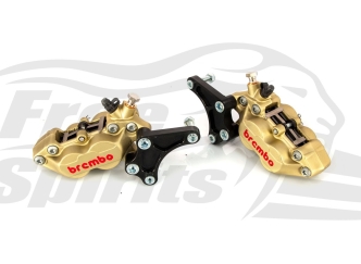 Free Spirits 4 Piston Front Brake Calipers In Gold For Triumph Street Triple N 675 & S 660 Models (303801)