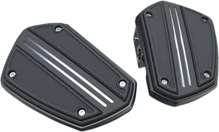 Ciro Driver/Passenger Twin Rail Floorboards in Black/Chrome Finish Without Male Mounts (60321)