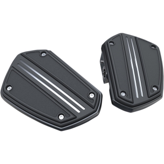 Ciro Driver/Passenger Twin Rail Floorboards in Black/Chrome Finish Without Male Mounts (60321)