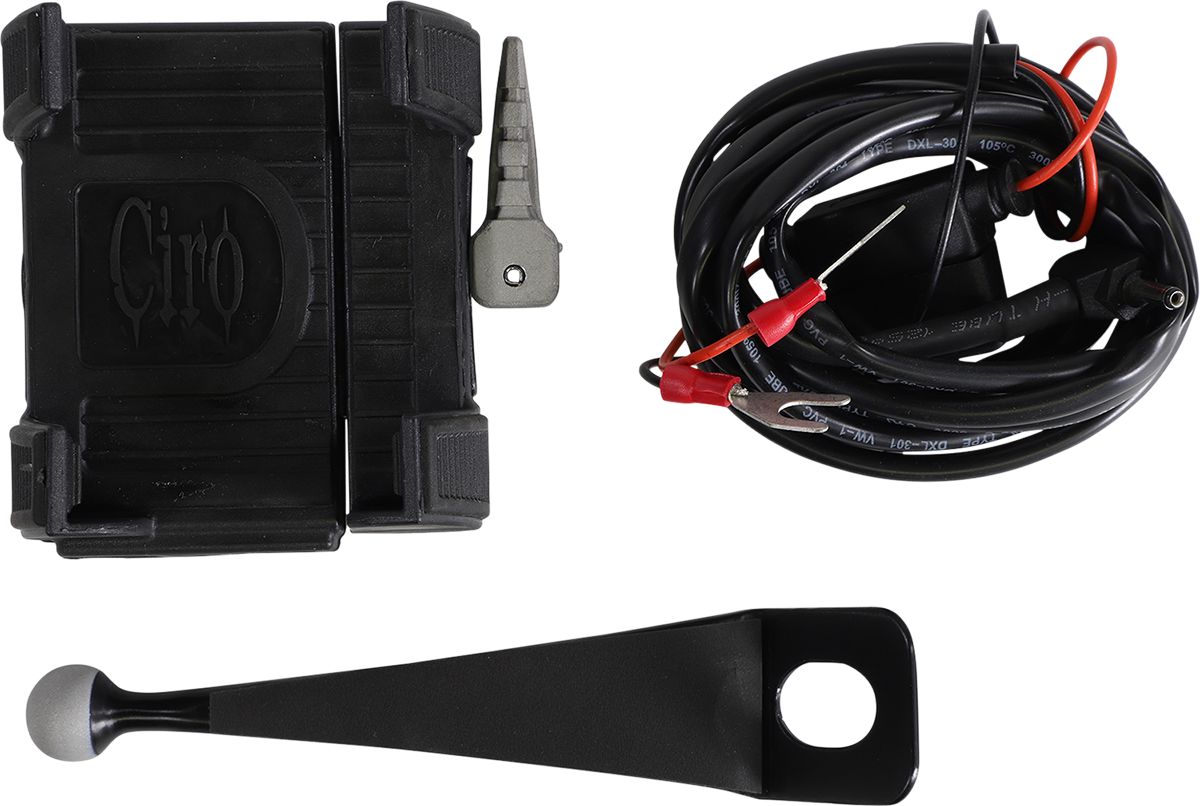 Ciro Smartphone/GPS Holder With Charger in Black Finish For 20142021