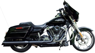 S&S Cycle MK45 Slip On Mufflers In Black With Black Cutlass End Caps For Harley Davidson 2017-2023 M8 Touring Models (550-1010)
