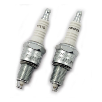 Champion N12YC Copper Plus Spark Plugs (Pair) For Late 1978-Early 1982 FL, Late 1978-1979 FX, 1984-1999 Big Twin (Excluding TC), 1975-Early 1978 FL, FX Models (N12YC)