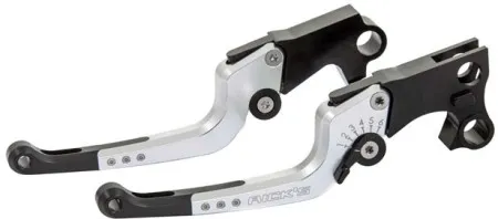 Ricks Motorcycles Good Guys Adjustable Levers In Black Silver Anodized For 2021-2023 Touring With Cable Clutch (85-3060000-S)