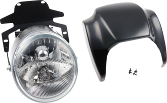 Cult Werk Night Rod Style Headlamp Mask Including LED Headlight In Gloss Black For Harley Davidson 2014-2017 FXSB & 2013-2014 FXSBSE Models (HD-BRO082)