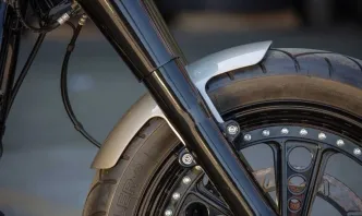 Ricks Motorcycles Short Version Front Fender In Raw Steel For 2018-2025 Softail Fat Boy With Stock Front Tire (S8-K1606018-A)