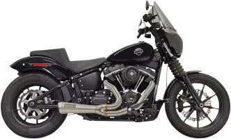 Bassani Short Ripper Road Rage 2 Into 1 Exhaust System In Stainless For Harley Davidson 2018-2024 Softail Street Bob, Low Rider, Slim & Fat Bob Models (1S73SS)