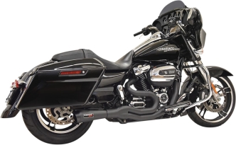 Bassani Mid Length 2 Into 1 Exhaust System In Black With Megaphone Muffler For Harley Davidson 2017-2024 Touring Models (1F72B)