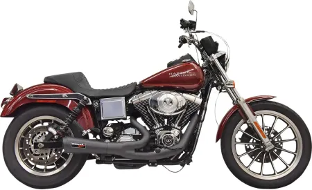 Bassani Road Rage Ripper 2 Into 1 Exhaust System In Black For Harley Davidson 1991-2005 Dyna Models (1D5B)