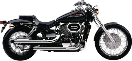 Cobra Drag Pipe Slash Cut 2 Into 2 Exhaust System In Chrome For Honda 2005-2007 Spirit 750 Models (1274)