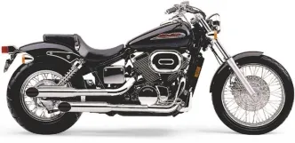 Cobra Classic 2 Into 2 Slash Cut Exhaust System In Chrome For Honda 2000-2007 VT750 DC Shadow Spirit Models (1374SC)