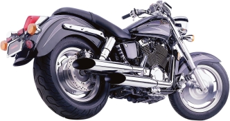 Cobra Classic Deluxe 2 Into 2 Slash Cut Exhaust System In Chrome For Honda 2001-2007 VT1100 Shadow Sabre Models (1573SC)