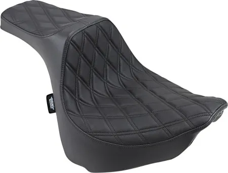 Drag Specialties Predator III Double Diamond Black Stitched Seat For Harley Davidson 2018-2024 FXFB Softail Fat Bob Models (0802-1072)