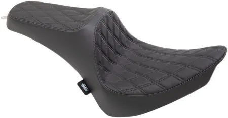 Drag Specialties Predator III Double Diamond Black Stitched Seat For Harley Davidson 2000-2017 Softail Models (0802-1359)