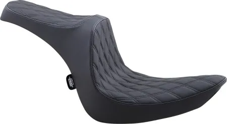 Drag Specialties Predator III Double Diamond Seat With Black Stitching For Harley Davidson 2006-2010 FXST, 2007-2017 FLSTF & 2008-2011 FLSTSB Models (0802-1438)