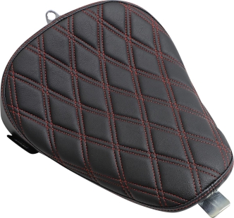 Drag Specialties Double Diamond Bobber Style Solo Seat With Red Stitching For Harley Davidson 2010-2022 Sportster Models (0804-0741)