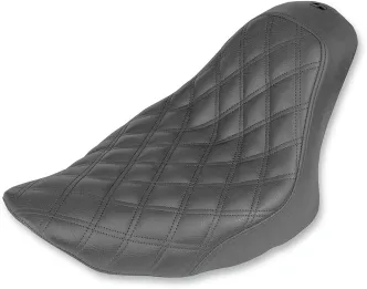 Saddlemen Renegade Lattice Stitched Solo Seat In Black For Harley Davidson 2006-2009 FXST/B/S Standard & 2007-2017 FLSTF/B/S Fatboy Models (806-12-002LS)