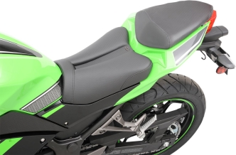 Saddlemen Carbon Fiber Track Solo Gel Channel Seat (With Matching Pillion Cover) For Kawasaki 2013-2017 Ninja 300 Models (0810-K055)