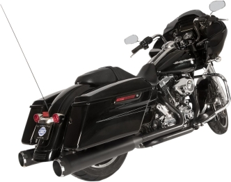 S&S Cycle El Dorado 2 Into 2 Exhaust System In Black With Black Thruster End Caps For Harley Davidson 2009-2016 Touring Models (550-0679B)