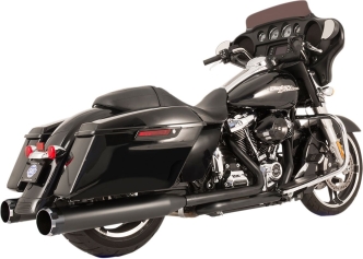 S&S Cycle El Dorado 2 Into 2 Exhaust System In Chrome With Black Thruster End Caps For Harley Davidson 2017-2023 M8 Touring Models (550-0700C)