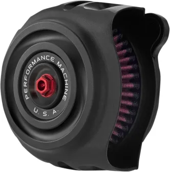 Performance Machine Vintage Air Cleaner In Black Ops Finish For Harley Davidson 2017-2023 M8 Touring & 2018-2023 M8 Softail Models (0206-2142-SMB)