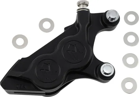 Performance Machine Right Left 4 Piston Direct Bolt On Caliper In Black Ops Finish For Harley Davidson 2008-2023 Touring, 2014-2020 XL Sportster, 2015-2023 Softail & 2006-2017 V-Rod Models (0052-2424-SMB)