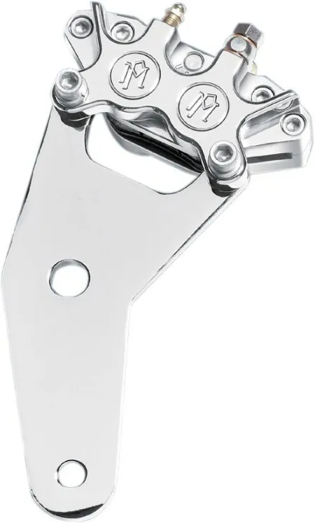 Performance Machine Rear 4 Piston Classic Caliper Kit In Chrome Finish For Harley Davidson 1973-1983 FX & FLH Models With 10 Inch Stock Disc (1254-0052-CH)