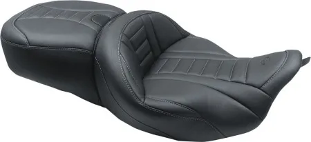 Mustang One-Piece Super Deluxe Seat With Grey Stitching For Harley Davidson 2008-2025 Touring Models (excl. 23-25 VVT Models) (79006GM)