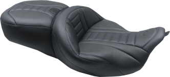 Mustang One-Piece Super Deluxe Seat With Blue Stitching For Harley Davidson 2008-2023 Touring Models (79006SB)