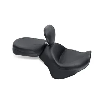 Mustang 2 Piece Wide Touring 2-Up Vintage Smooth Seat With Driver Backrest For Yamaha 2011-2017 Stryker Models (79661)