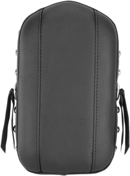 Mustang Smooth Chrome-Studded Sissy Bar Pad With Conchos In Black (6.5 Inch x 11 Inch) (75309)