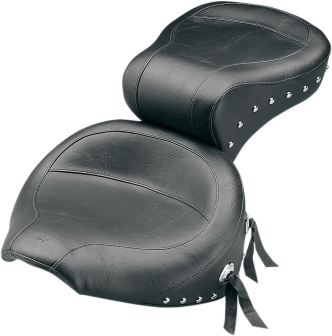 Mustang Wide Touring One-Piece Studded Seat With Conchos For Harley Davidson 1984-1999 Softail Models (75503)